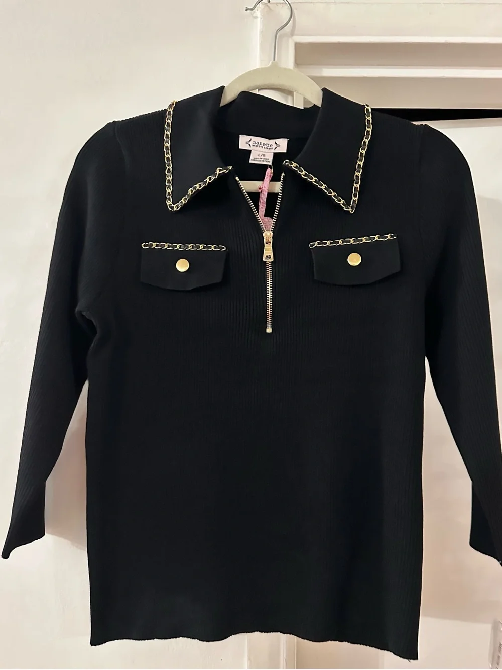 Nannette black ribbed